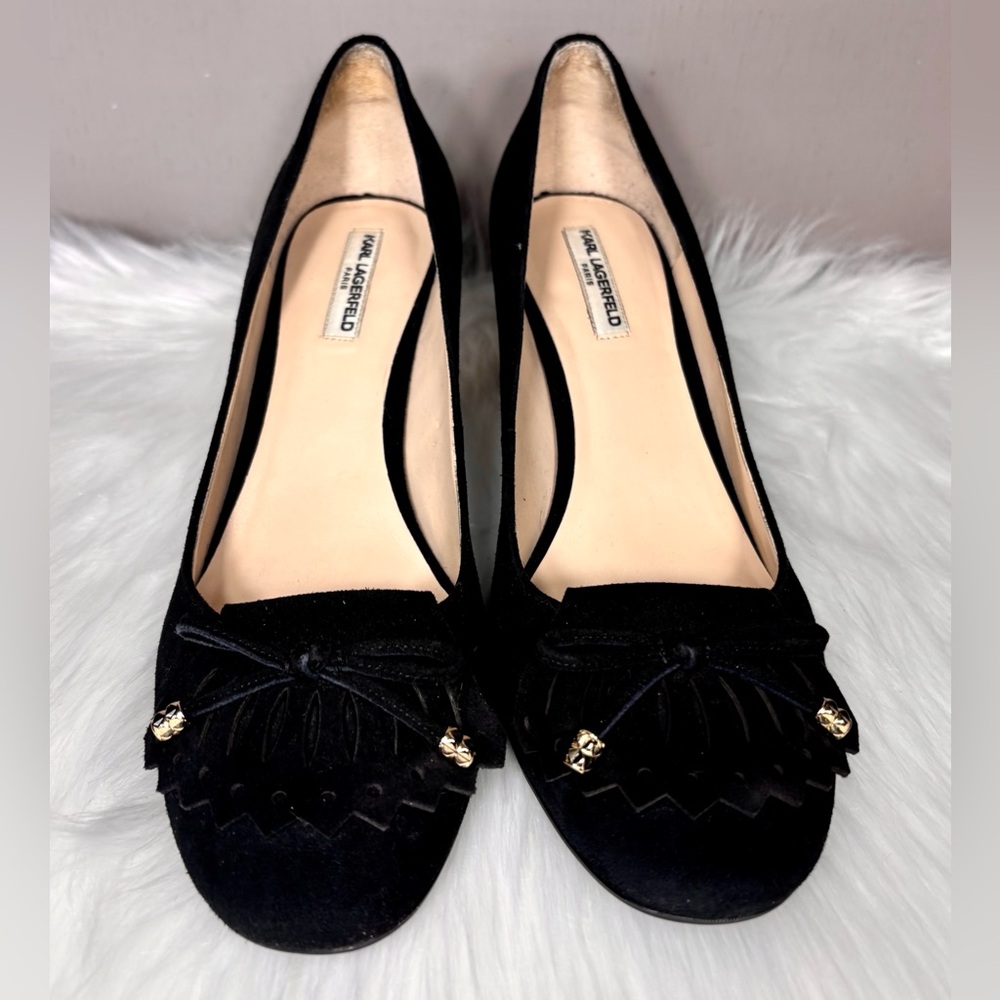 KARL LAGERFELD Suede Kiltie Loafers - Picture 3 of 10